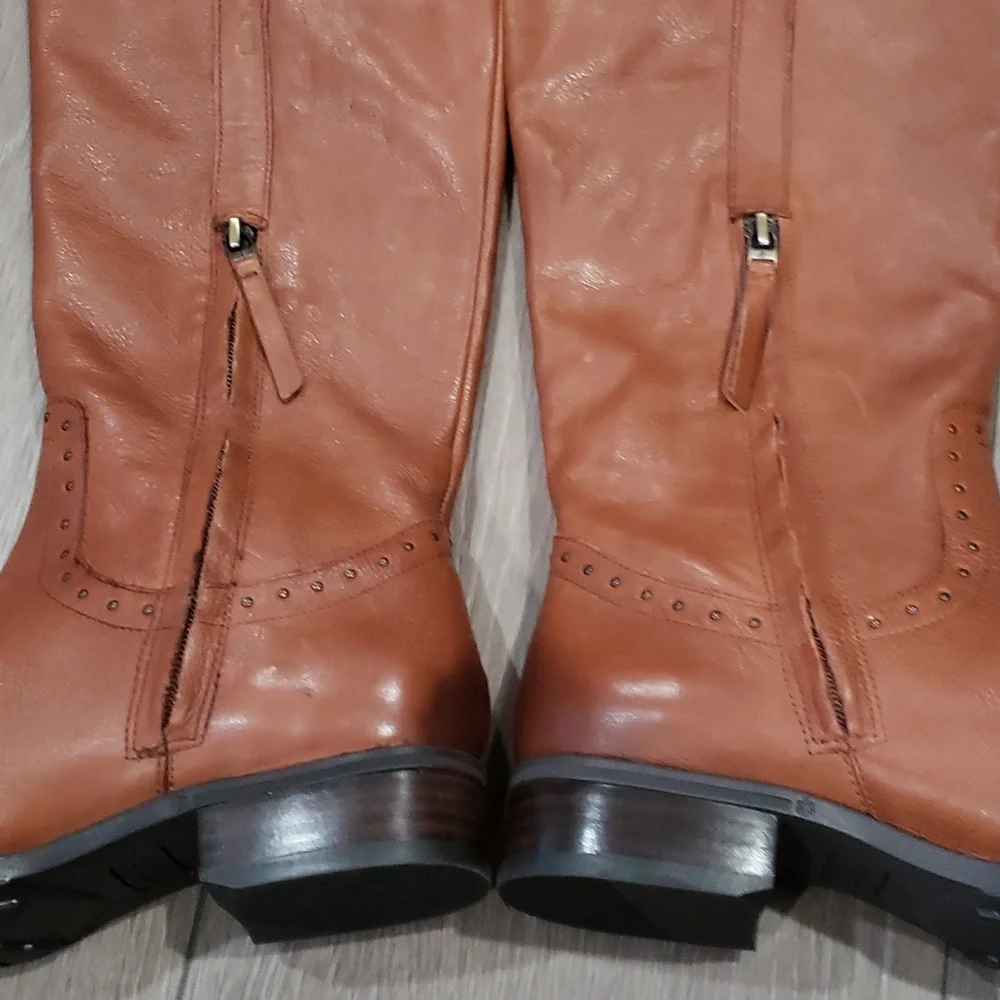 Sam Edelman Brown Heeled Knee High Boots 7.5 - Picture 3 of 12